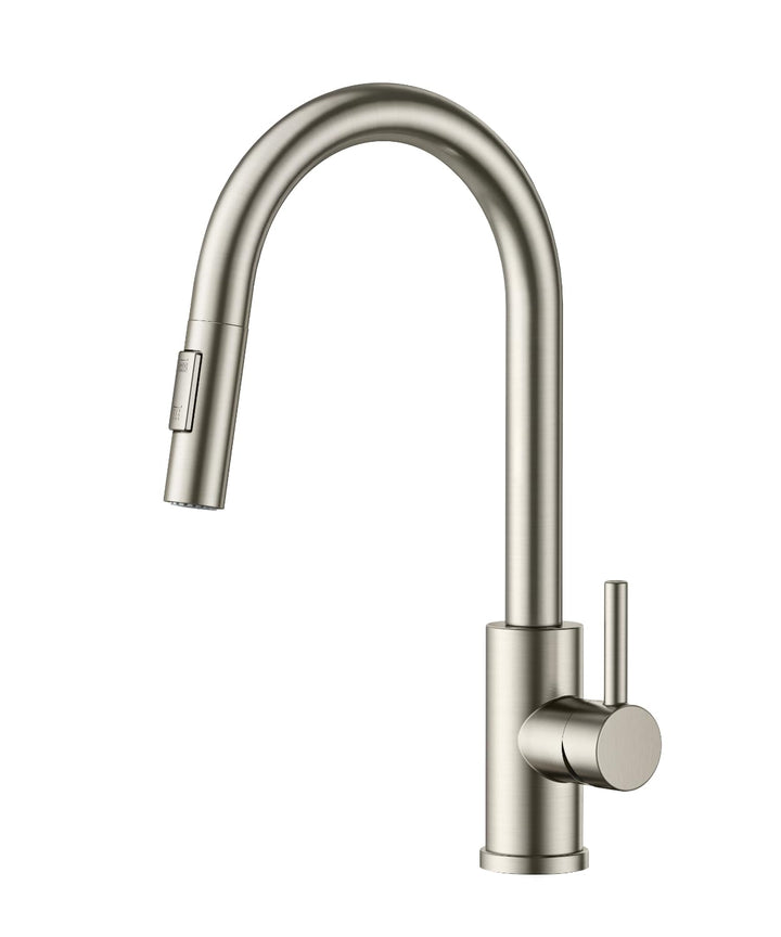 FORIOUS Wasserhahn Küche, Hoher Bogen Küchenarmatur mit Herausziehbarer Brause Ausziehbar Armatur, M