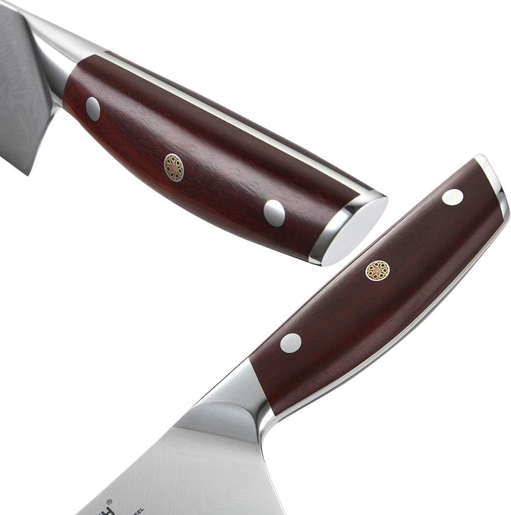 YARENH Küchenmesser Damastmesser 20cm,Messer Küche Aus 67 Schichten Damaststahl,Super Scharf,Dalberg