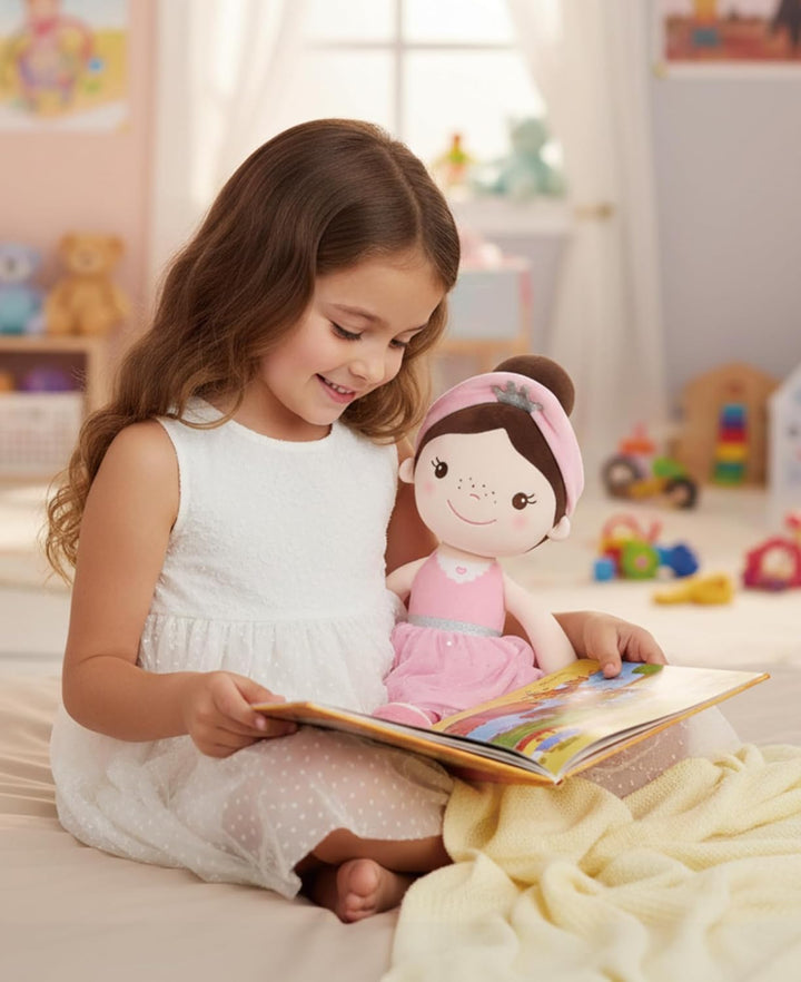GAGAKU Weiche Stoffpuppe 40cm Schutzengel Puppen, Taufgeschenk für Baby Mädchen Kuscheltier Glücksbr