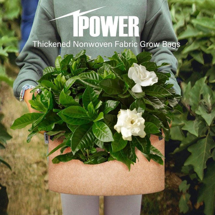 iPower 60L 5er Pack Grow Bags Stoff Belüftungstöpfe Behälter mit Riemengriffen für Kindergarten und