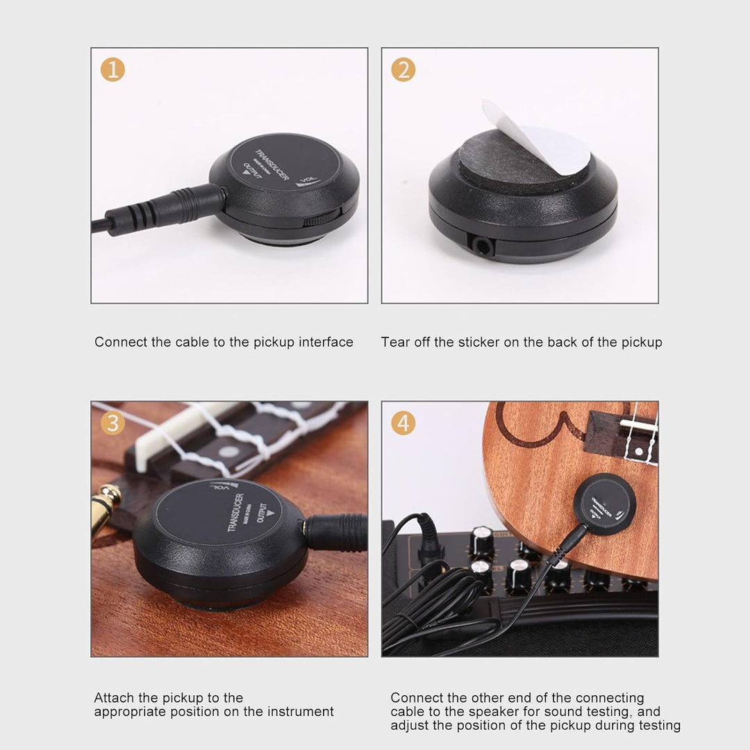 Mini-Piezo-Tonabnehmer, Mikrofon-Wandler-Tonabnehmer, Selbstklebender Piezo-Tonabnehmer für Akustikg