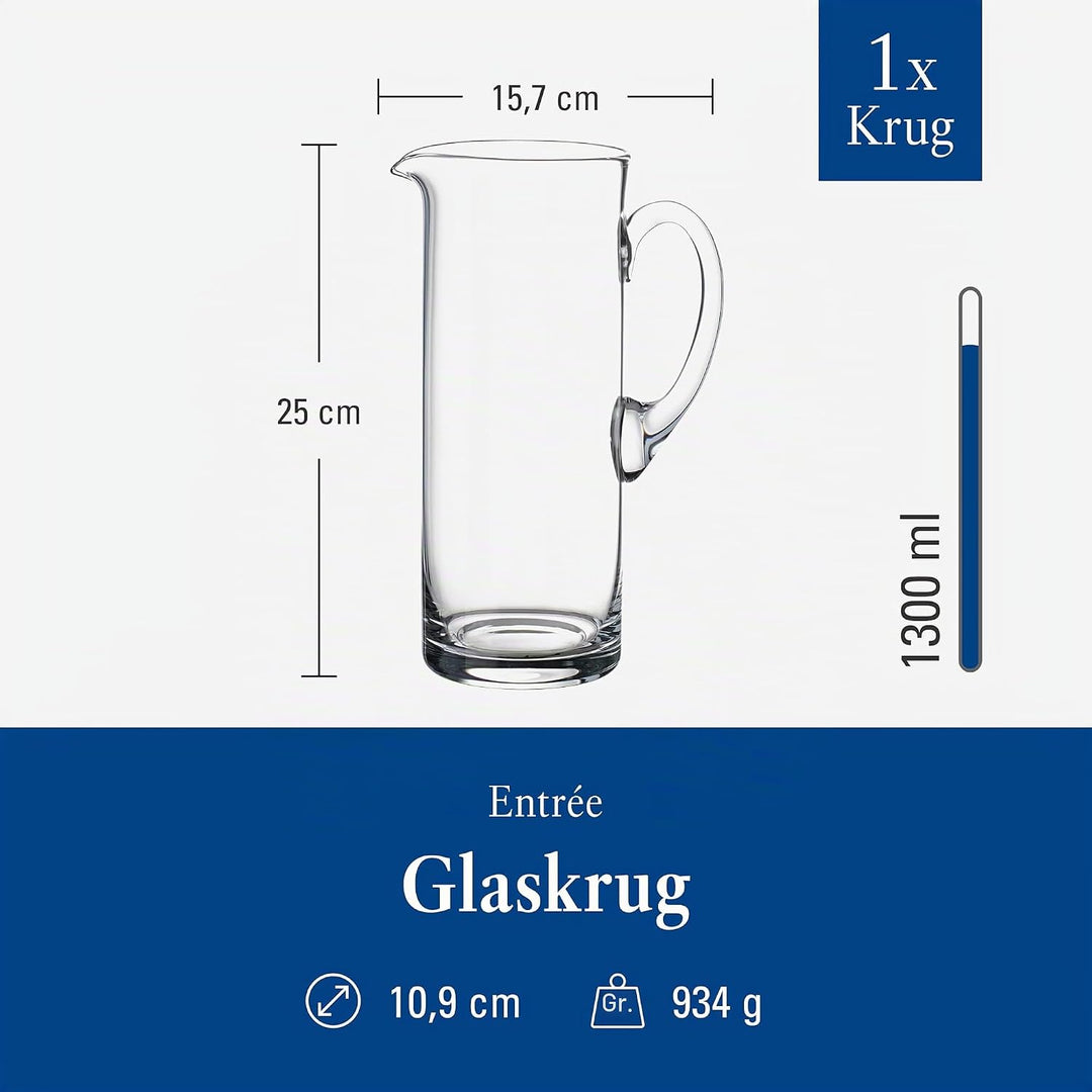 Villeroy und Boch Entrée Krug, 1,5 L, Kristallglas, Klar