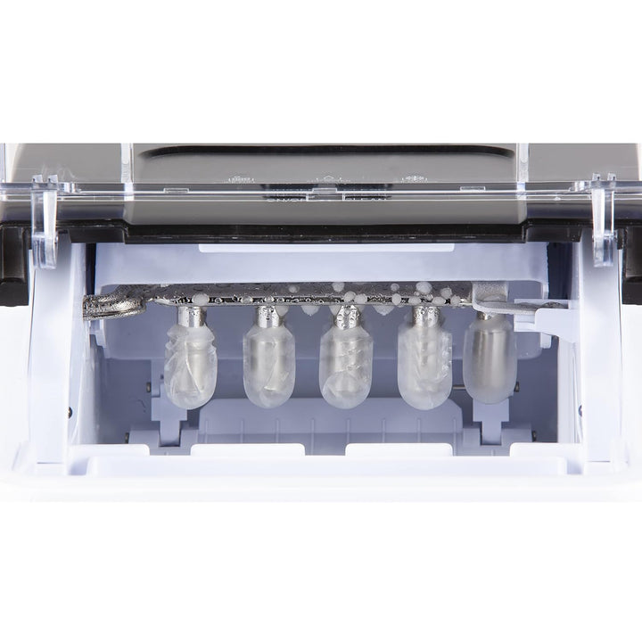 PRIMO PR407IB Tragbare Eiswürfelmaschine, 12 kg x 24 h, bereit in 9 Minuten, Schwarz