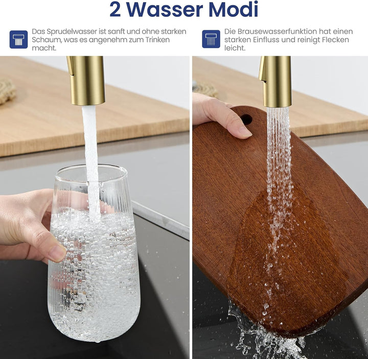 CECIPA Wasserhahn Küche Hochdruck, Küchenarmatur Mit Herunterziehbare Brause, Mischbatterie Küche Zw