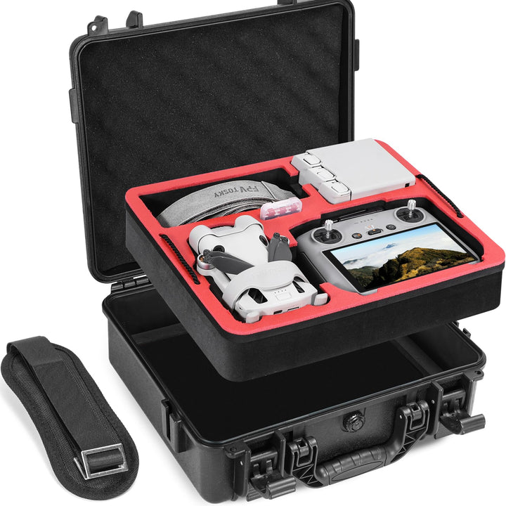 FPVtosky Drohne Koffer für DJI Mini 4 Pro I Kompakt I Zweilagig I Wasserdicht - Tragekoffer für DJI