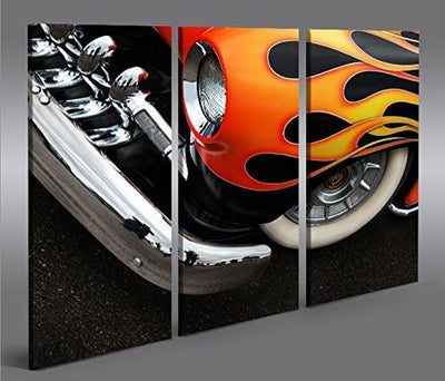 islandburner Bild Bilder auf Leinwand Hot Rod US Cars 3p XXL Poster Leinwandbild Wandbild Dekoartike