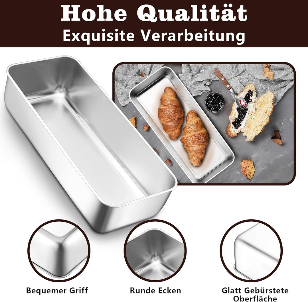 Joyfair Brotbackform, 31,2cm Edelstahl Gross Kastenform Brotform, 7,5cm Tiefe Backform Rechteckig To