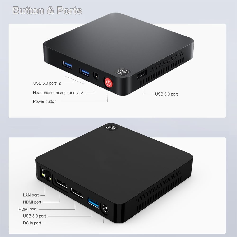 Beelink T4 PRO - Ultra Compact Mini PC mit Windows 10 Pro, Intel Celeron N3350, UHD 4K, RAM 4 GB LPD