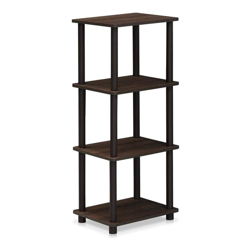 Furinno Raumregalsystem mit 3 Fächern, holz, Nussbaum/Braun, 29.46 x 29.46 x 92.71 cm Walnuss/Braun
