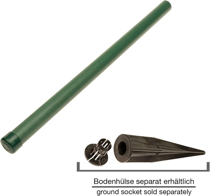HaGa® Kunststoffpfahl 50 Stück inkl. Abdeckkappe - Zaunpfahl 3,8cm Stärke x 125cm Höhe - Pfahl glasf