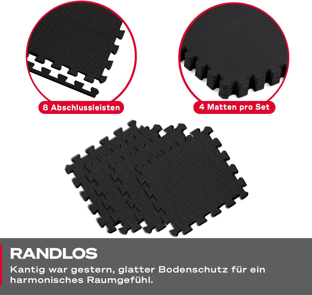Sportstech BS100 Bodenschutzmatte Fitness Set für Zuhause, Sportmatte, Gymnastikmatte, Puzzlematte,