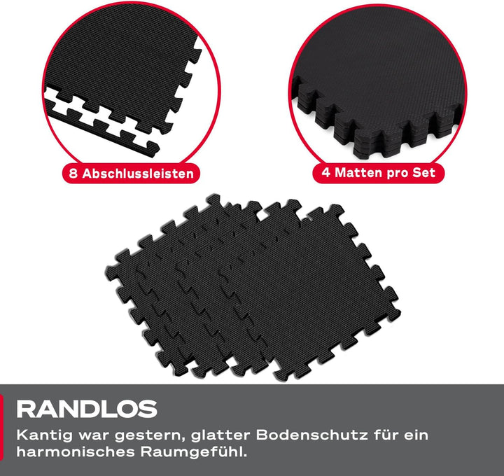 Sportstech BS100 Bodenschutzmatte Fitness Set für Zuhause, Sportmatte, Gymnastikmatte, Puzzlematte,