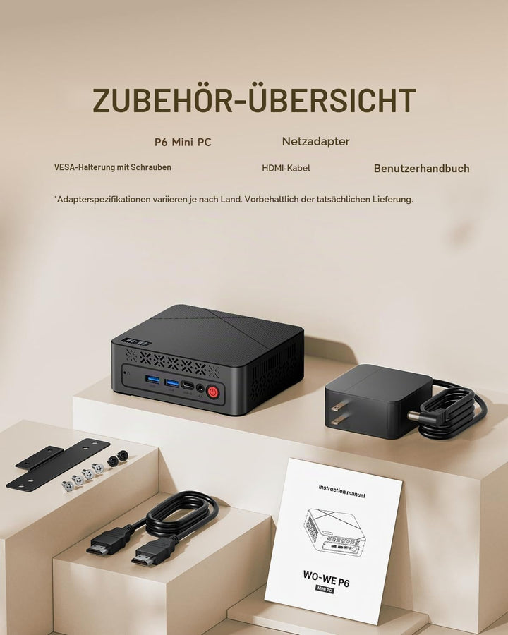 wo-we Mini PC,AMD Ryzen 5 3500U(Βeats 4300U/N150,Up to 3.7 GHz),8GB DDR4 256GB SSD,Radeon Vega 8,Min