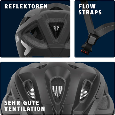 ABUS Stadthelm Aduro 2.0 - Allround-Fahrradhelm mit Licht - in sportivem Design für den Stadtverkehr