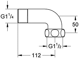 GROHE Anschlusswinkel (langlebige Oberfläche, 2 Stück, 1 1/4" Aussengewinde), chrom, 12430000
