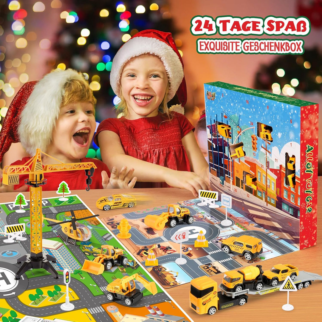 EUCOCO Adventskalender Auto Kinder 2023, Spielzeug ab 2 3 4 5 6 Jahre Junge Weihnachtskalender Kinde