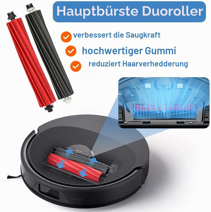 Zubehör für Roborock Q8 Max / Q8 Max +/Q5 Pro/Q5 Pro+ Staubsauger, Ersatzteile Set mit 2 Hauptbürste