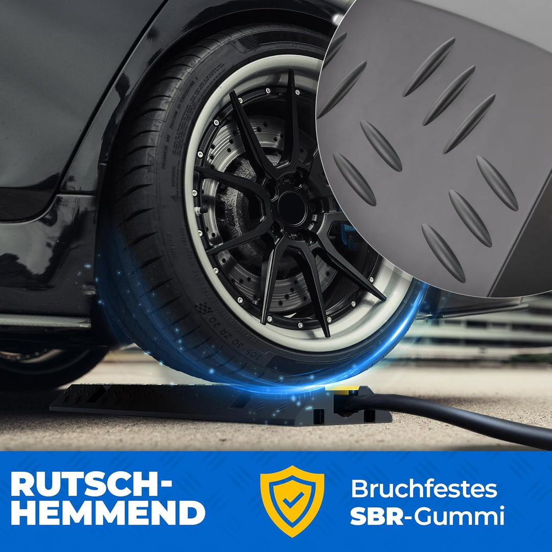 1 Kanal Kabelbrücke mit Deckel überfahrbar Stolperschutz Rampe Brücke Protektor | 10 t Tragkraft Gum