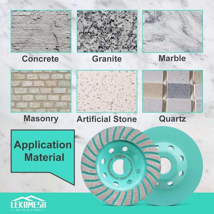 Diamant Schleifscheibe 125mm - Turbo-Segmente Diamant Schleiftopf für Beton, Granit, Marmor, Mauerwe
