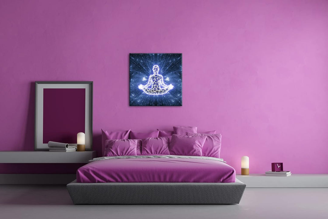 Yoga Meditation Format: 70x70 als Leinwandbild, Motiv fertig gerahmt auf Echtholzrahmen, Hochwertige
