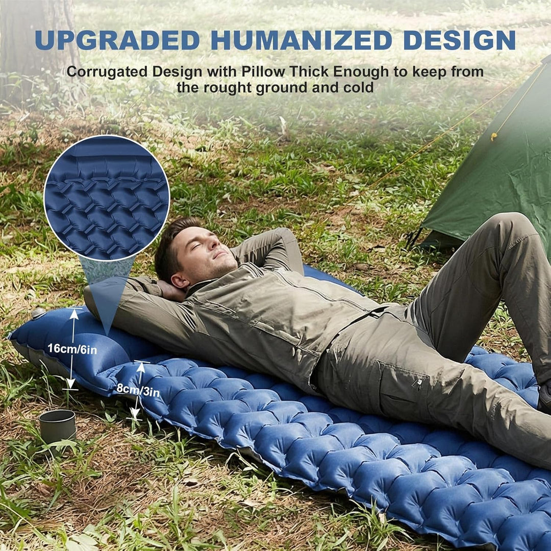 SHANNA Isomatte Outdoor Camping Luftmatratze: Verdicktes 8cm Ultraleichte Schnellaufblasend Matratze