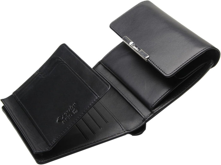 Esquire Helena Geldbörse Leder 12 cm Schwarz, Schwarz