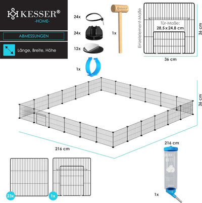 KESSER® Freigehege Gittergehege für Kaninchen aus Metallgitter XXL inkl. Tür Kleintiergehege Meersch
