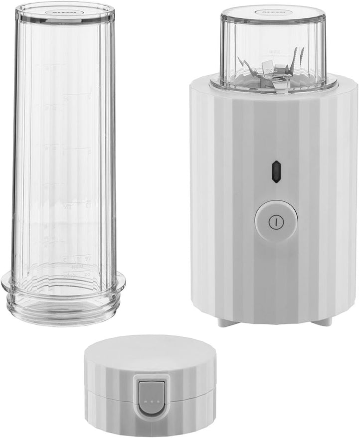 Alessi Plissé MDL17 W - Design Persönlicher Mixer, aus Thermoplastischem Harz, mit Behälter und Mini