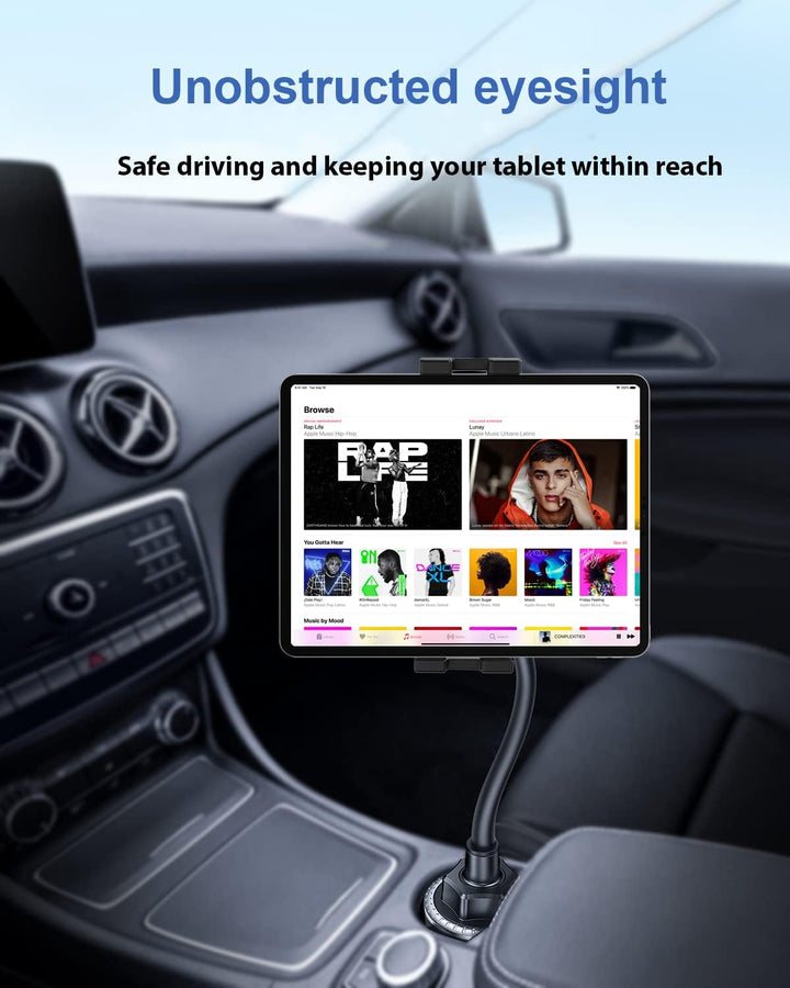 Oilcan Tablethalterungen Auto Becherhalter, Schwanenhals KFZ Tablet Getränkehalter mit Flexible Lang