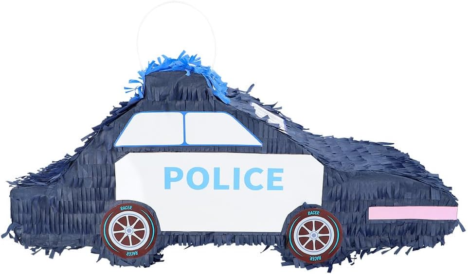 Boland 30970 - Pinata Polizei Auto, 56 x 23 cx 18 cm, Hängedeko, Dekoration für Geburtstag, Mottopar