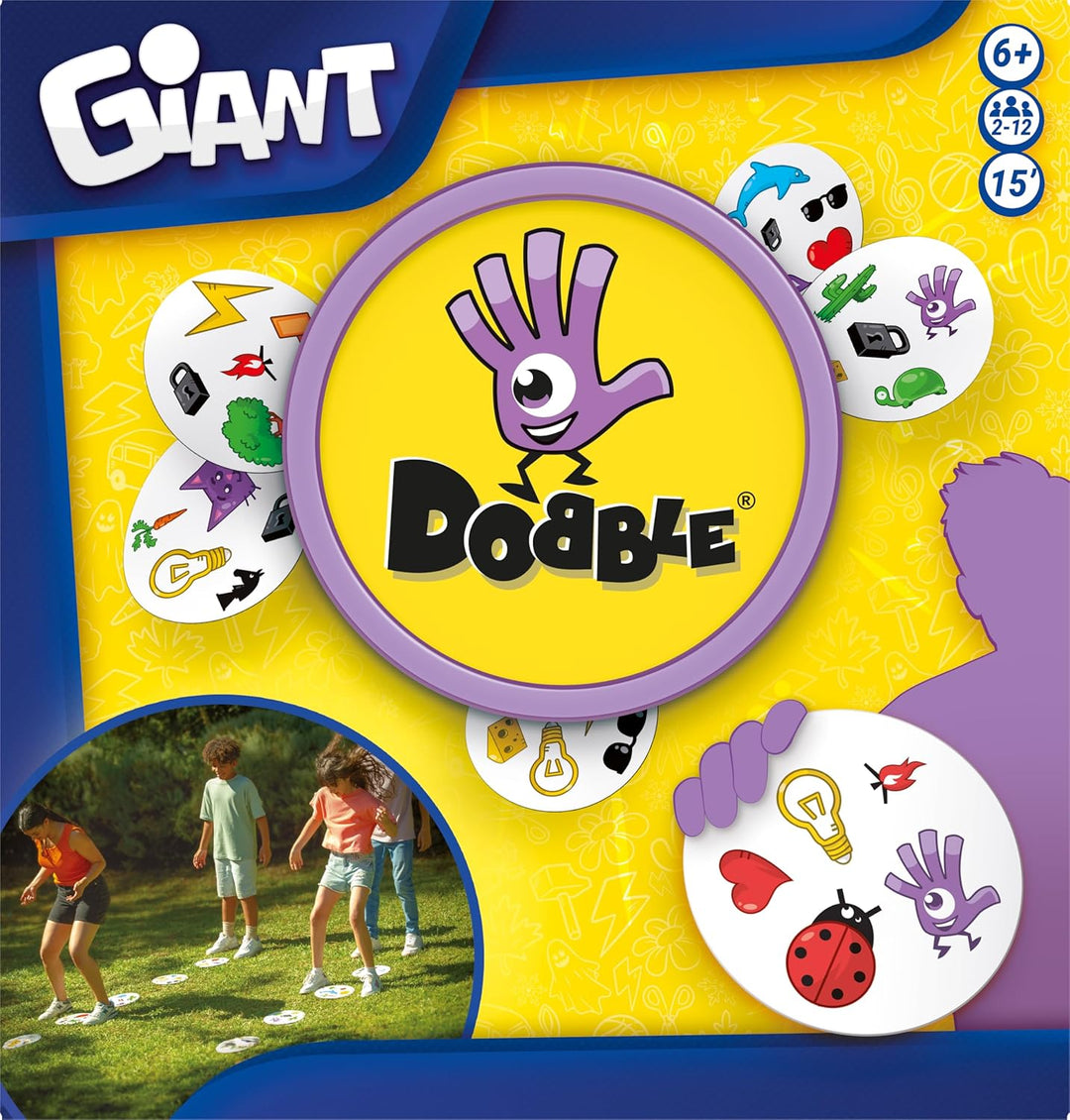 Asmodee - DOBBLE Giant – schnelles und lustiges Kartenspiel für Kinder ab 6 Jahren – Beobachtungsspi