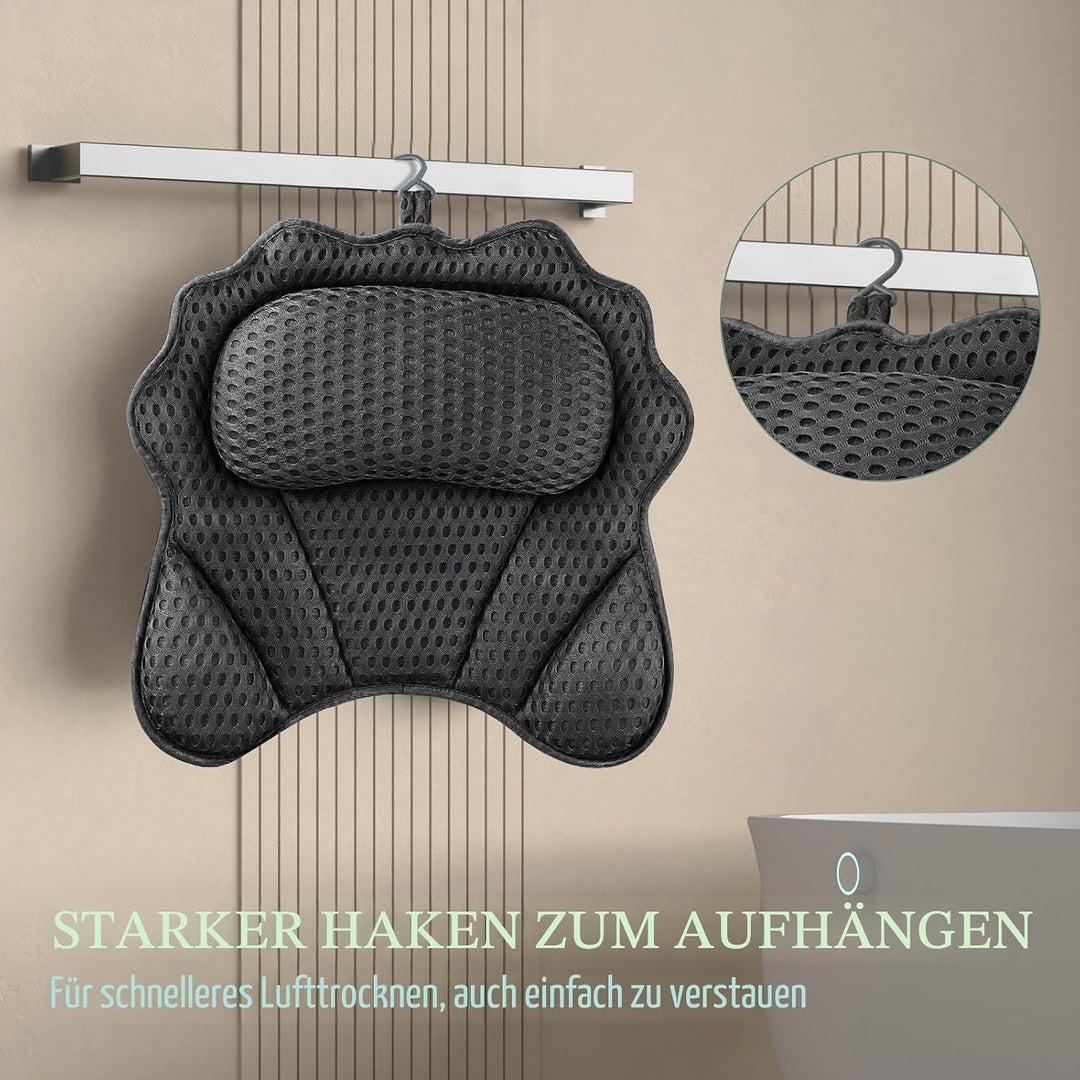 Badewannenkissen RUVINCE Ergonomisches Luxus-Badewannenkissen mit Kopf-, Nacken-, Schulter- und Rück