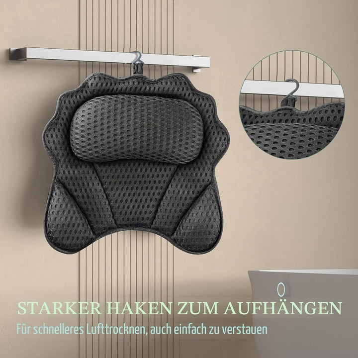 Badewannenkissen RUVINCE Ergonomisches Luxus-Badewannenkissen mit Kopf-, Nacken-, Schulter- und Rück