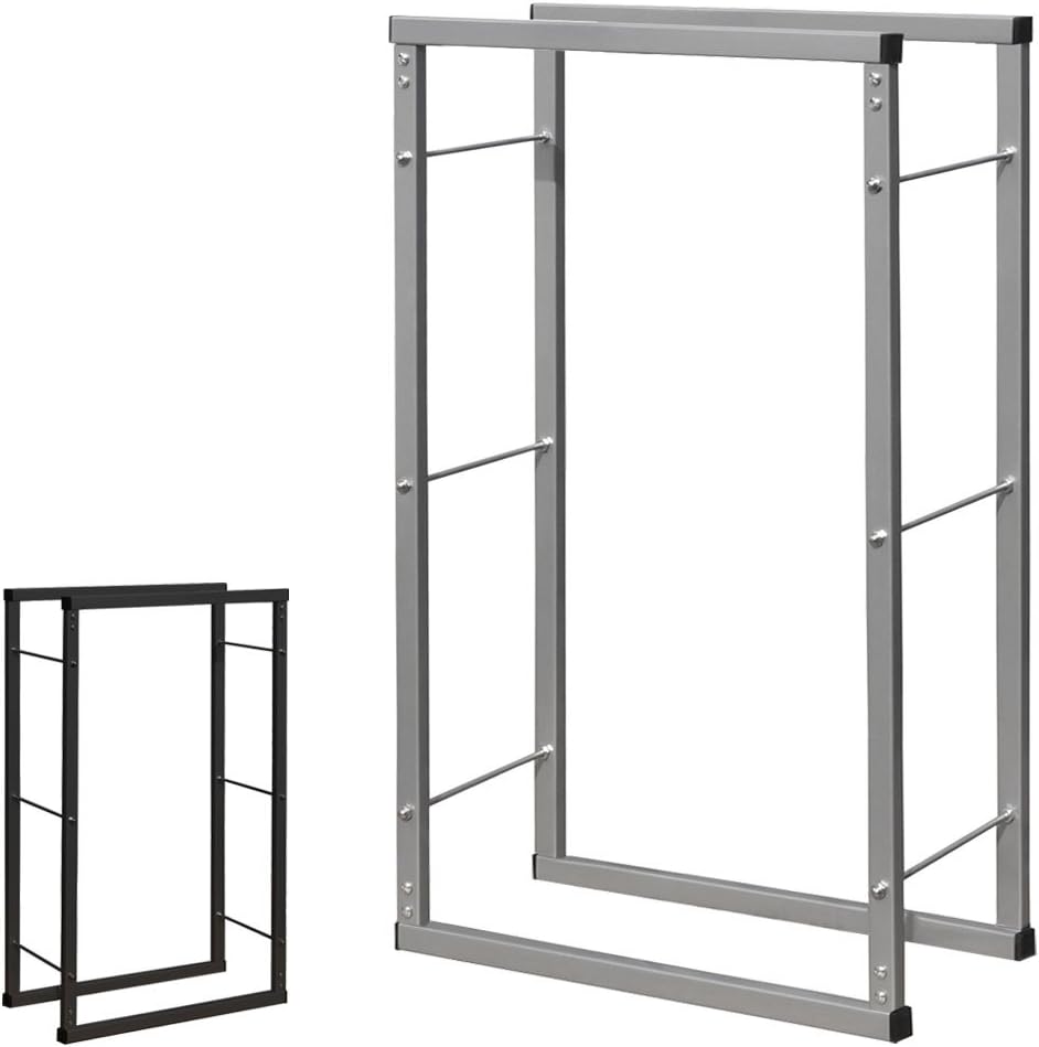 V2Aox Kaminholzständer Metall, Kaminholzregal innen, Holzständer Regal für Aufbewahrung von Kaminhol