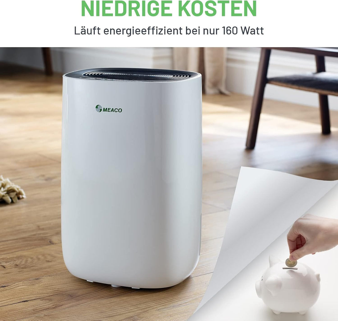 MeacoDry ABC 10L Entfeuchter - Energieeffizienter Entfeuchter für Zuhause | Entfernt Feuchtigkeit un