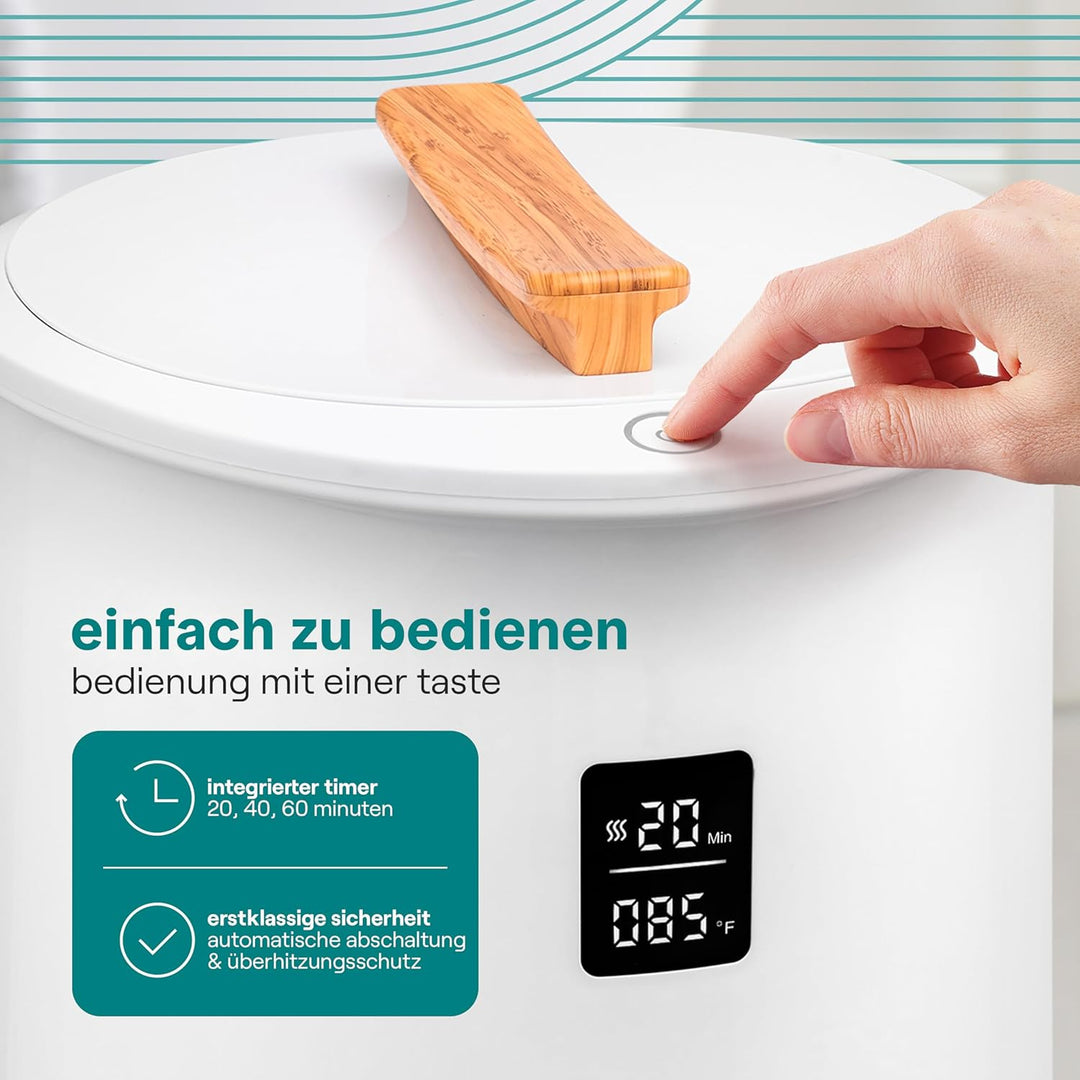 SereneLife Handtuchwärmer mit Digitalanzeige, weiss, grosser Handtuchwärmer für Spa und Badezimmer,