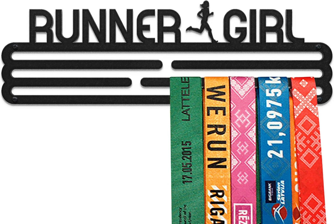 United Medals Runner Girl Medaillenhalter Edelstahl | Medaillen Aufhänger | Medal Hanger Holder Disp