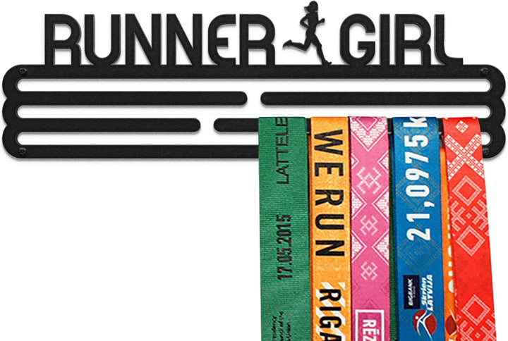United Medals Runner Girl Medaillenhalter Edelstahl | Medaillen Aufhänger | Medal Hanger Holder Disp