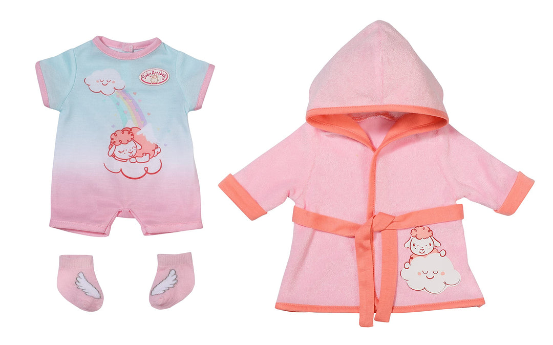 Baby Annabell Deluxe Badezeit, Puppenset für Badewanne bestehend aus rosa Bademantel, Strampler und