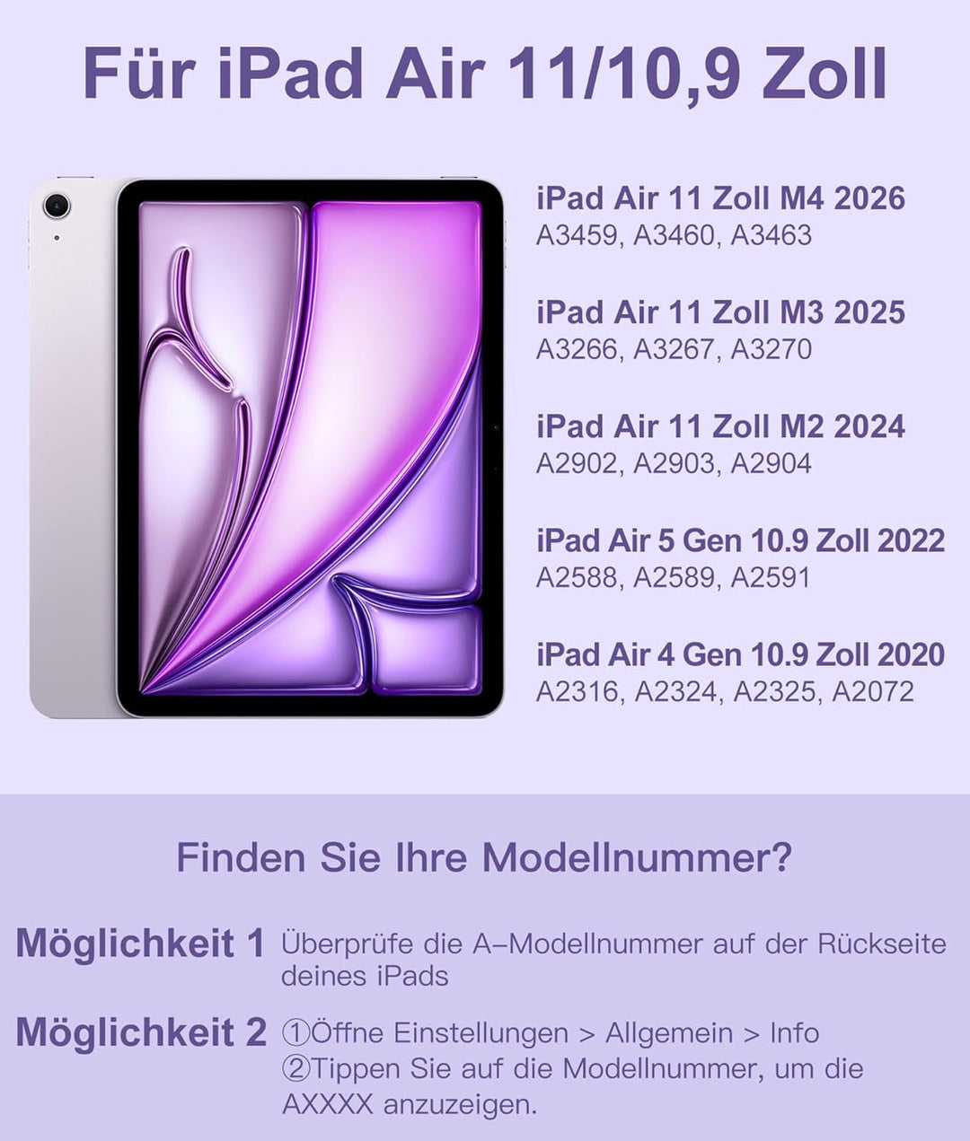 Vobafe Hülle mit Tastatur für iPad Air 11 Zoll (2025 M3/2024 M2), iPad Air 5 4 2022/2020 10,9 Zoll,