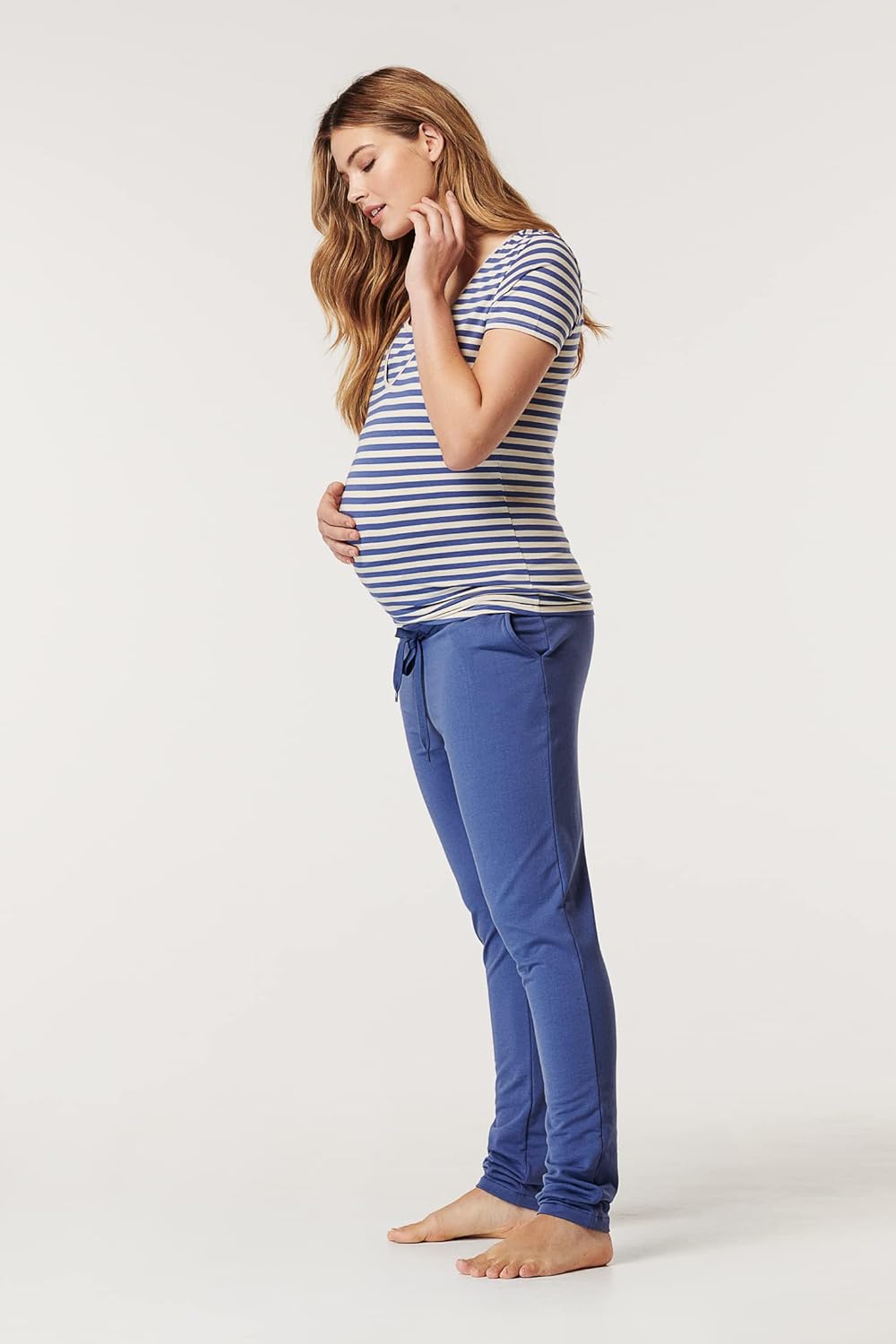 Noppies Damen Pants Over The Belly Hardin Hose 36 Gray Blue - P910, 36 Gray Blue - P910