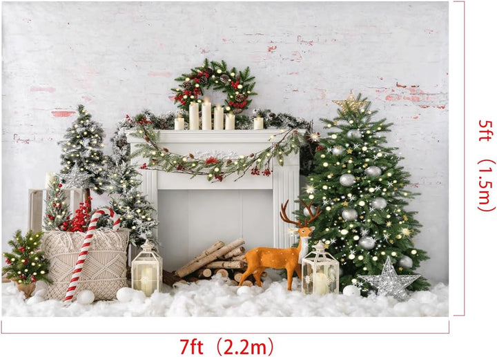 Kate 2.2x1.5m Weihnachten Weihnachtshintergründe Weihnachten Weisser Kamin Hintergrund Weihnachtsbau