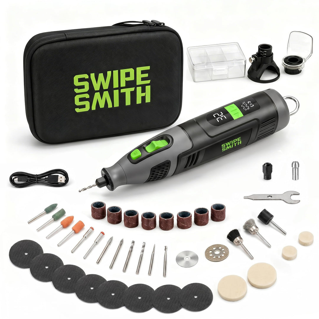 Multifunktionswerkzeug Akku, 12V 2.5Ah Multitool mit LCD Display, 8000-32000 U/min Rotationswerkzeug