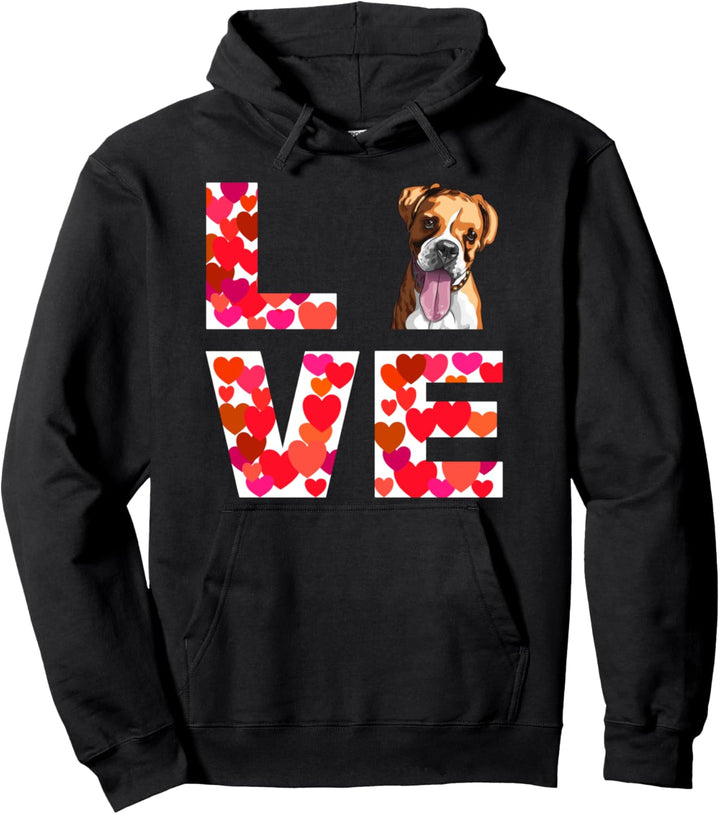 Love Boxer Hund Design Pullover Hoodie