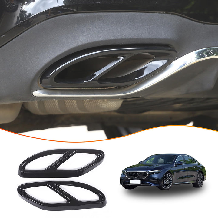 METYOUCAR Edelstahl-Auspuff-Auspuff-Abdeckung für Mercedes Benz A/B/C/E/CLA/CLS/GLC/GLE/GLS (schwarz