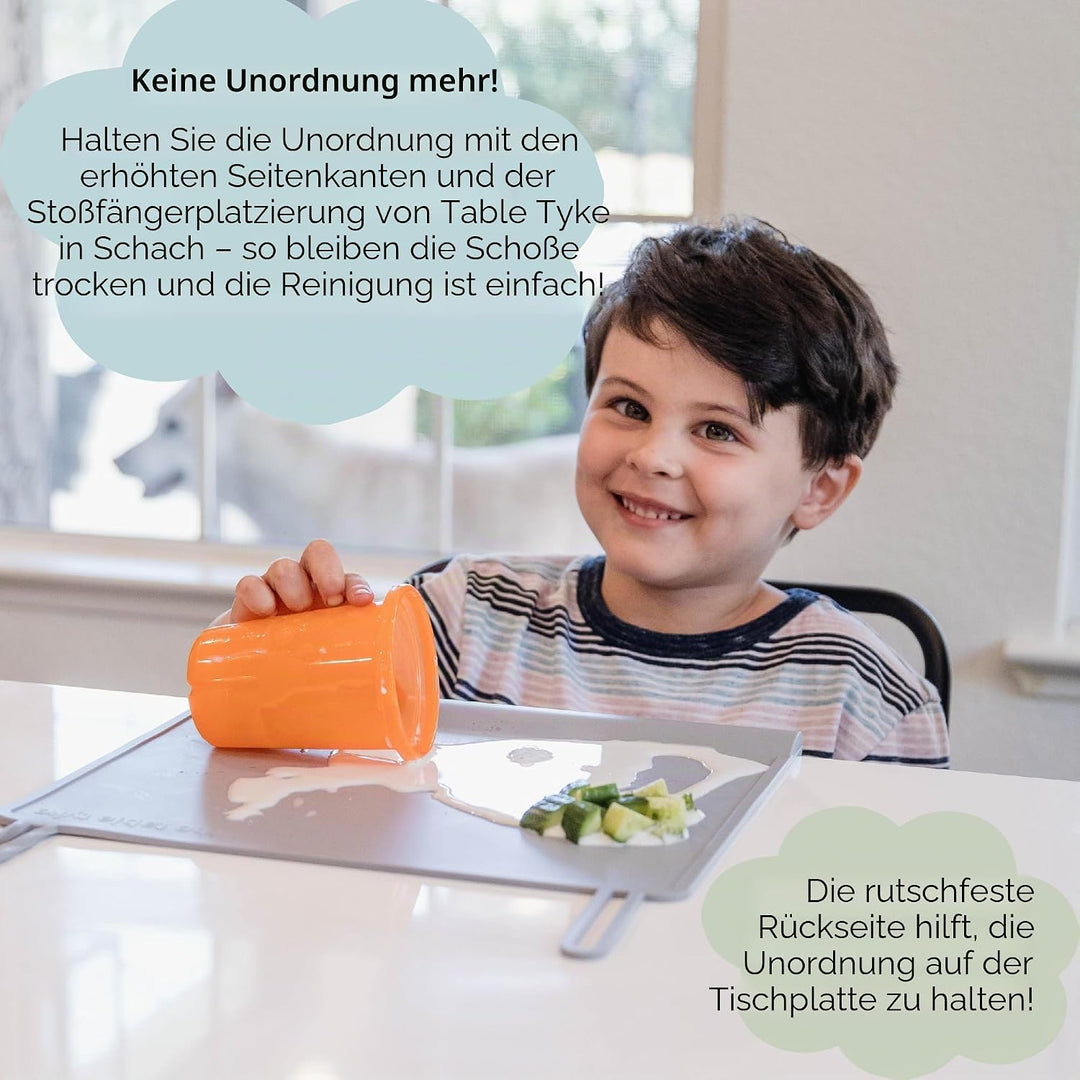The Table Tyke Tischset aus 100 % Silikon mit Zahnenrand, Stossstange/Verschüttungsstopper, spülmasc