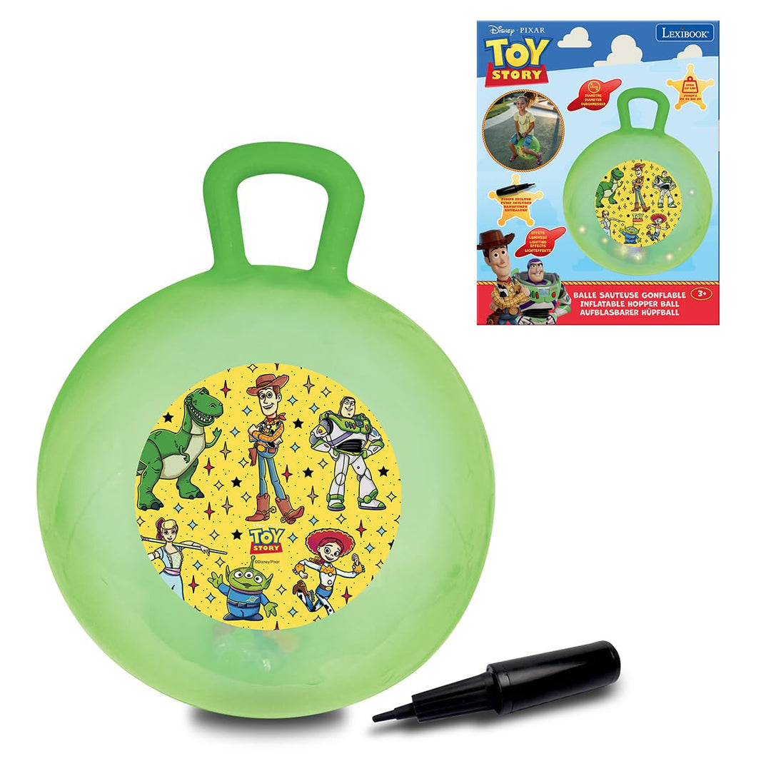 Lexibook, Disney Toy Story, Hüpfball mit Griff, Leuchteffekte, Grösse 45 cm, Pumpe inklusive, für Ki