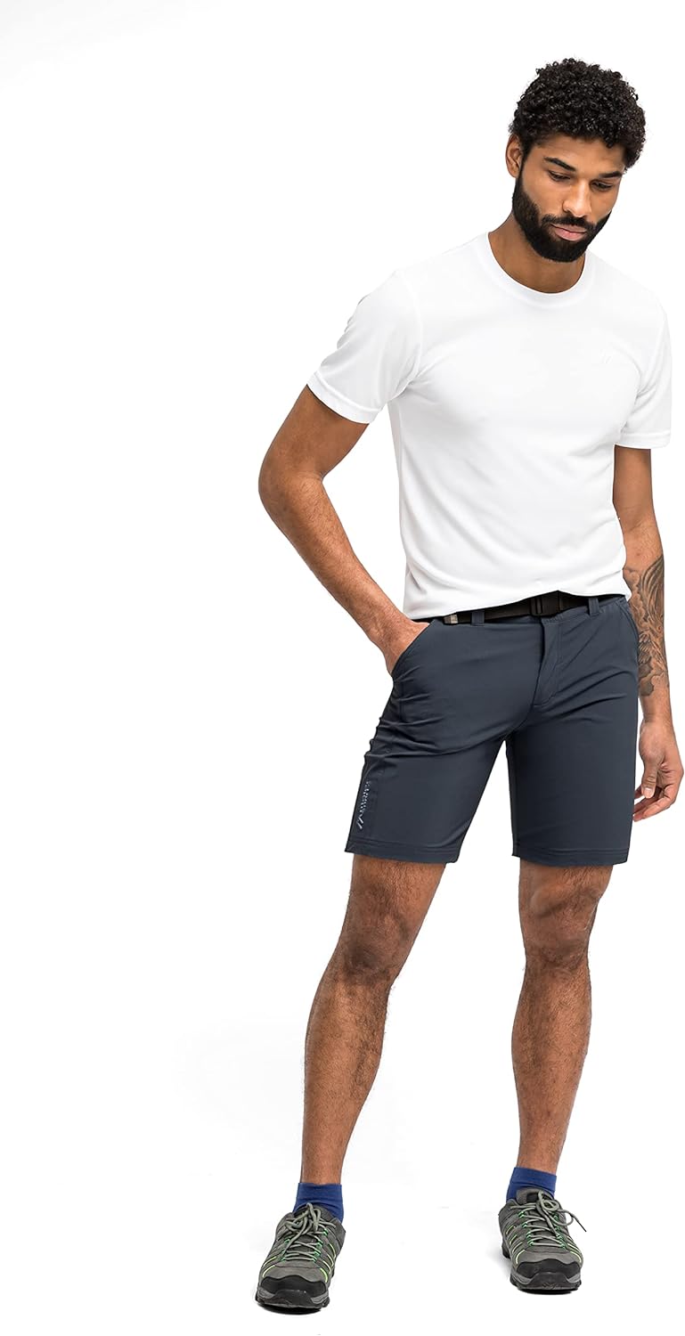 Maier Sports Herren Wanderhose Nil Short M, kurze Outdoor-Hose mit Gürtel, 5 Taschen bieten viel Sta