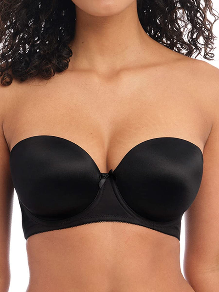 Freya Damen Deco UW geformter trägerloser BH, Schwarz, 70G