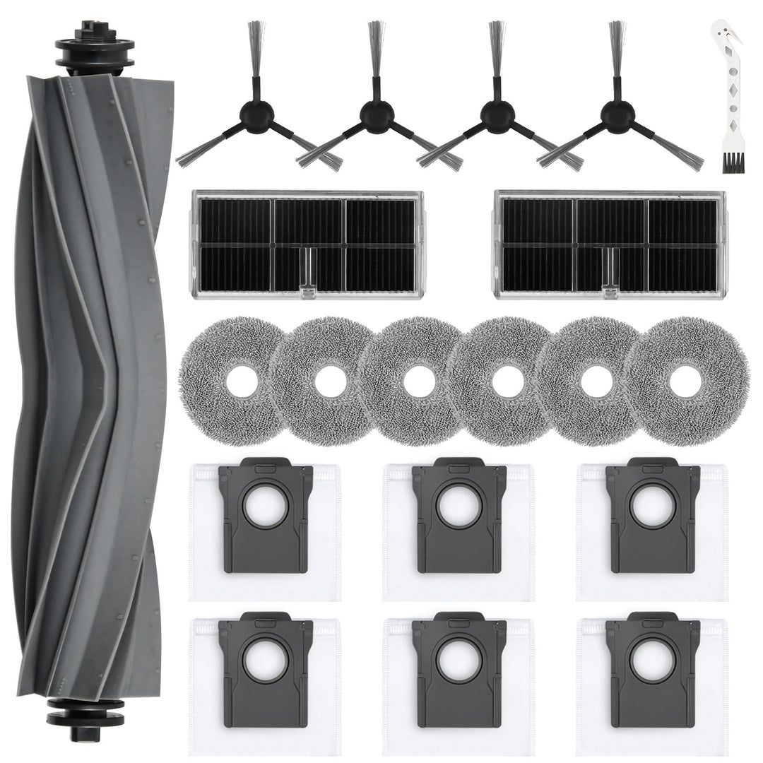 20 Stück Zubehör für Dreame L10s Pro Ultra Heat Saugroboter, Ersatzteile Set mit 1 Hauptbürste, 6 St